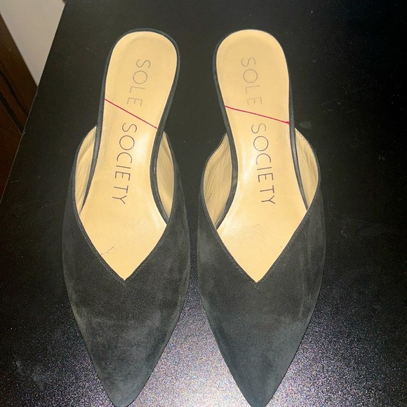 Sole Society Shoes - Sole society size 6.5 suede v cut mules